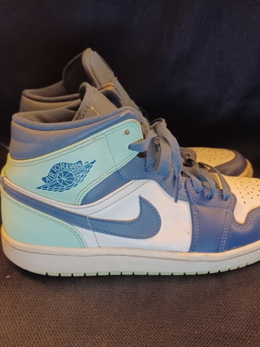 Nike Air Jordan 1 Mid Mystic Blue Mint Foam Shoes GS Size 8